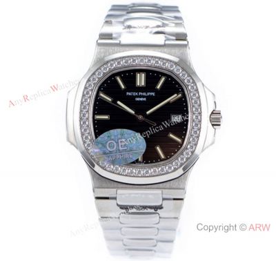OE Factory Best Replica Patek Philippe 5711 G Nautilus SS Diamond Watches